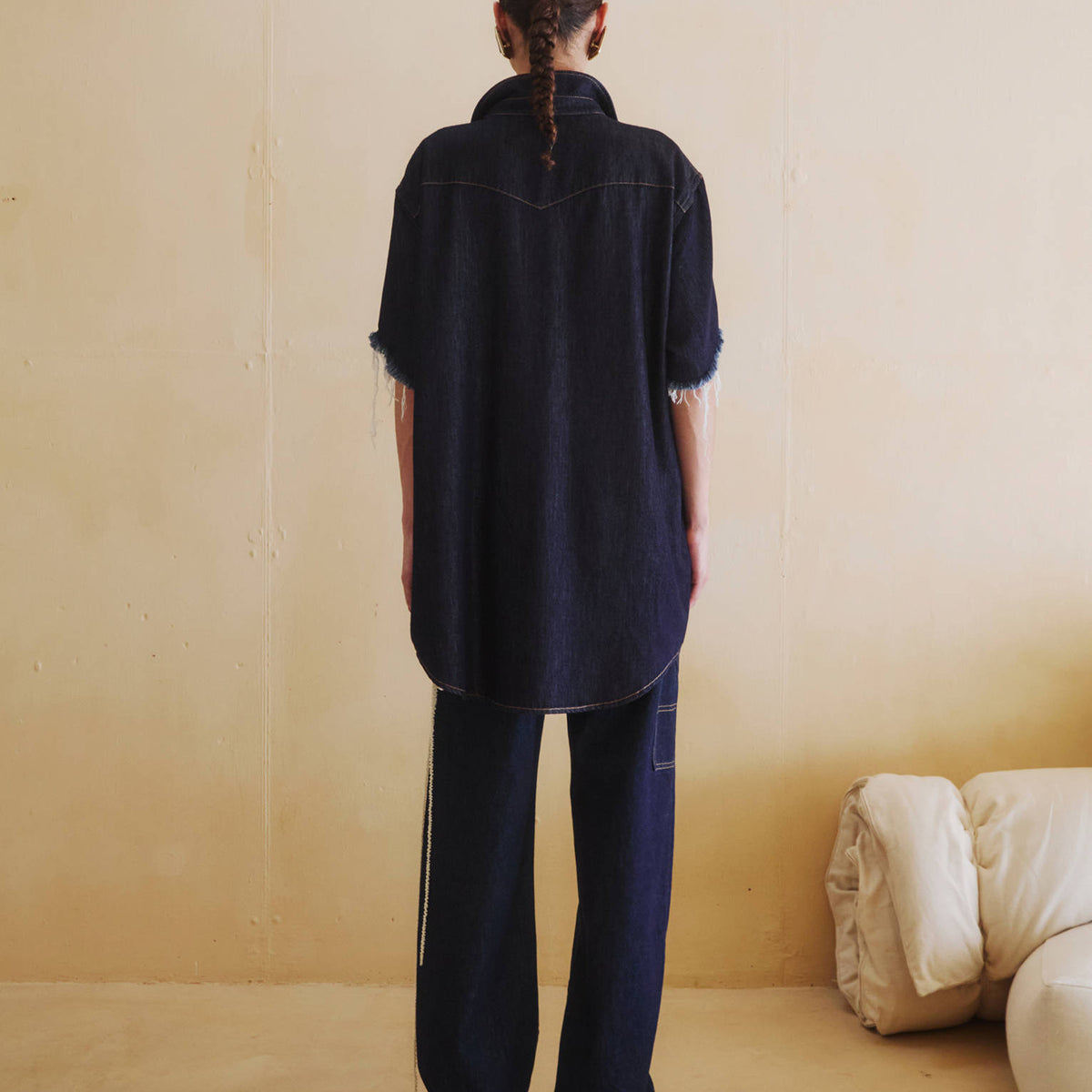デニム・ジーパン DARKPARK LISA CHAIN LOOSE FIT CARPENTER DENIM DARKPARK Lisa - chain adorned loose fit carpenter raw denim
