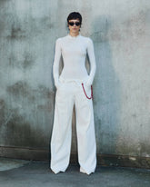 IRIS - CHAIN ADORNED PAPER BAG TENCEL DENIM