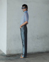 GALE - CHAIN ADORNED RELAXED FIT LUREX DENIM