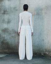 IRIS - CHAIN ADORNED PAPER BAG TENCEL DENIM