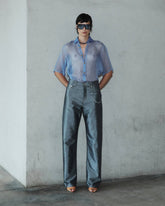 GALE - CHAIN ADORNED RELAXED FIT LUREX DENIM