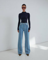 LU - STRAIGHT LEG PLEAT EFFECT FITTED DENIM