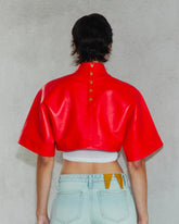 LIA - LEATHER CROP TOP