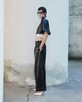 LIA - LEATHER CROP TOP