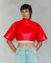 LIA - LEATHER CROP TOP