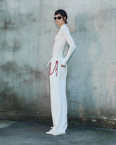 IRIS - CHAIN ADORNED PAPER BAG TENCEL DENIM