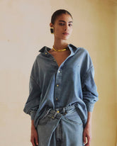 KEANU - TENCEL DENIM ROUCHE SHIRT