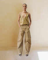 ROSALIND - CANVAS BARREL LEG CARGO PANTS