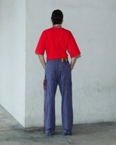 LISA - CHAIN ADORNED LOOSE FIT CARPENTER DENIM