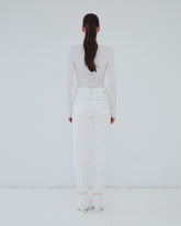 MARION - CUFF ADORNED STRAIGHT LEG FITTED DENIM