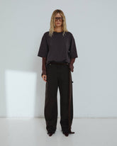 LISA - FUR BELT ADORNED LOOSE FIT CARPENTER DENIM