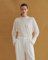 PARIS - SHIRT CUFF LONG SLEEVE CREWNECK TOP