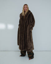 MADISON - FAUX FUX TRENCH WITH DETACHABLE CUFF