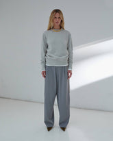 PHEBE - CHAIN ADORNED WIDE-LEG WOOL PANTS