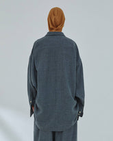 GEORGIA - DETACHABLE SCARF JAPANESE WOOL  SHIRT