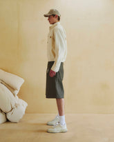 DANNY - JAPANESE CANVAS WIDE-LEG SHORTS