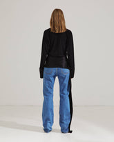 LUNA - JERSEY TOP WITH DROPPED SATIN DETAILS