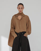 GEORGIA - DETACHABLE SCARF SILK SHIRT