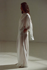 MARINE -  WITH CULOTTE KEYHOLE NECKLINE VOILE LONG DRESS