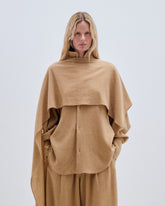 GEORGIA -  CASHMERE WOOL DETACHABLE SCARF SHIRT