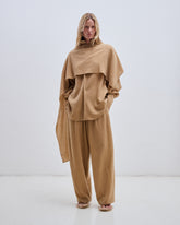 PHEBE - CASHMERE WOOL WIDE-LEG PANTS
