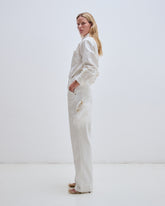 LISA - FEATHER CHAIN CORDUROY LOOSE FIT CARPENTER PANTS