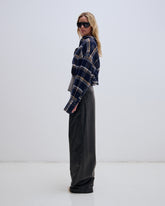 DANIELLE - LIGHT LEATHER WIDE-LEG TROUSERS