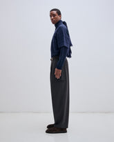 DAVIDE BELT - PIED DE POULE WIDE-LEG TROUSERS