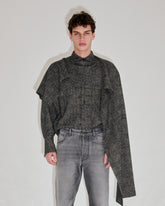 GEORGE - DETACHABLE SCARF WOOL SHIRT