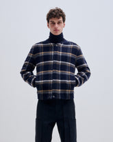 SEAN - CASHMERE WOOL CHECK SLIM BOMBER JACKET