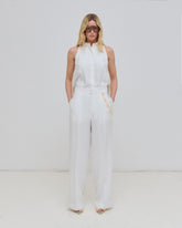 DANIELLE - CHAIN ADORNED WIDE-LEG TROUSERS