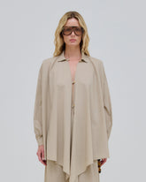 ROMY - LIGHT COTTON POPELINE DRAPE SHIRT