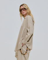 ROMY - LIGHT COTTON POPELINE DRAPE SHIRT