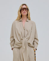 ROMY - LIGHT COTTON POPELINE DRAPE SHIRT