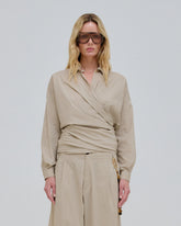 ROMY - LIGHT COTTON POPELINE DRAPE SHIRT
