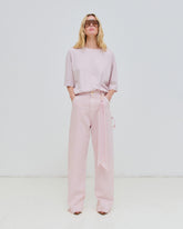 LISA - SILK SCARF ADORNED LOOSE FIT CARPENTER DENIM