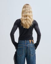 NORA - SHIRT CUFF LONG SLEEVE CREWNECK TOP