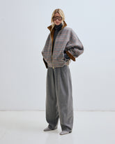 CELINE - WOOL CHECK AVIATOR BOMBER