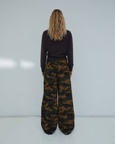 DANIELLE - CHAIN ADORNED CAMOUFLAGE TROUSERS