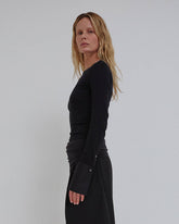 NORA - SHIRT CUFF LONG SLEEVE CREWNECK TOP