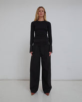 WENDY - ELASTIC WAIST WIDE-LEG TROUSERS