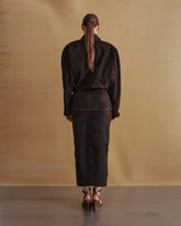 ERIKA - LEATHER  SUEDE SKIRT