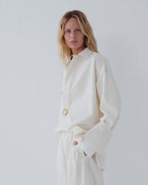 NOEL - LIGHT WOOL POLO TAILORED SHIRT WITH DETACHABLE PIN