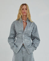 ANNE - FLOCK DENIM LUREX TAILORED SHIRT