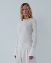 NORA - SHIRT CUFF LONG SLEEVE CREWNECK TOP