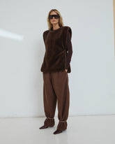 PHEBE - CUFF ADORNED WIDE-LEG COMFORT SUIT PANTS