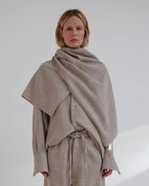GEORGIA - DETACHABLE SCARF JAPANESE LIGHT WOOL SHIRT
