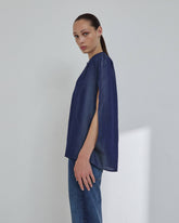 TRACY - LIGHT CHAMBRAY SLEEVELESS BLOUSE