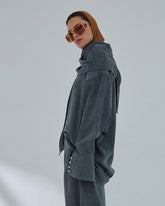 GEORGIA - DETACHABLE SCARF JAPANESE WOOL  SHIRT