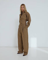 DANIELLE - WIDE-LEG WOOL MELANGE TROUSERS